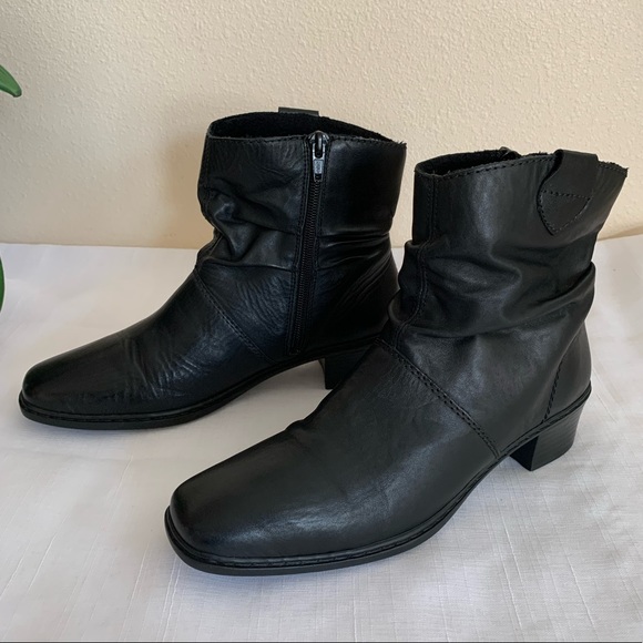Rieker Kendra Black Leather Boots Woman’s EU37 US6.5 - Picture 4 of 10